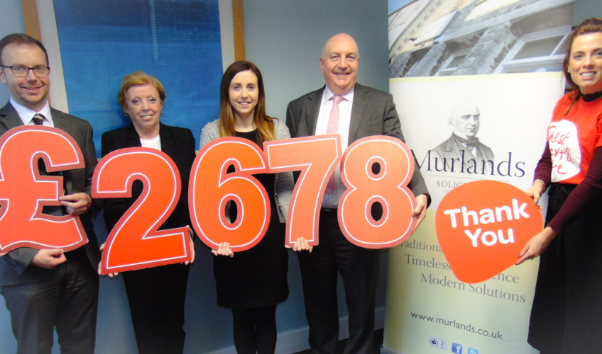 L-R: John O'Prey, Teresa Curran, Brenda Allen, Alan Reid, with Steph Ellis of NI Chest Heart and Stroke